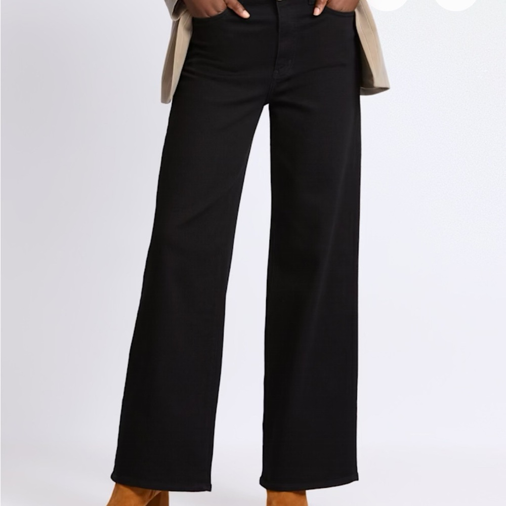 DAZE denim high rise wide leg jeans black